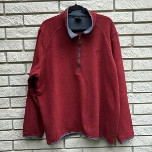 Koppen Quarter Zip Burgundy Pullover Sweatshirt XXL